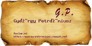 György Petróniusz névjegykártya